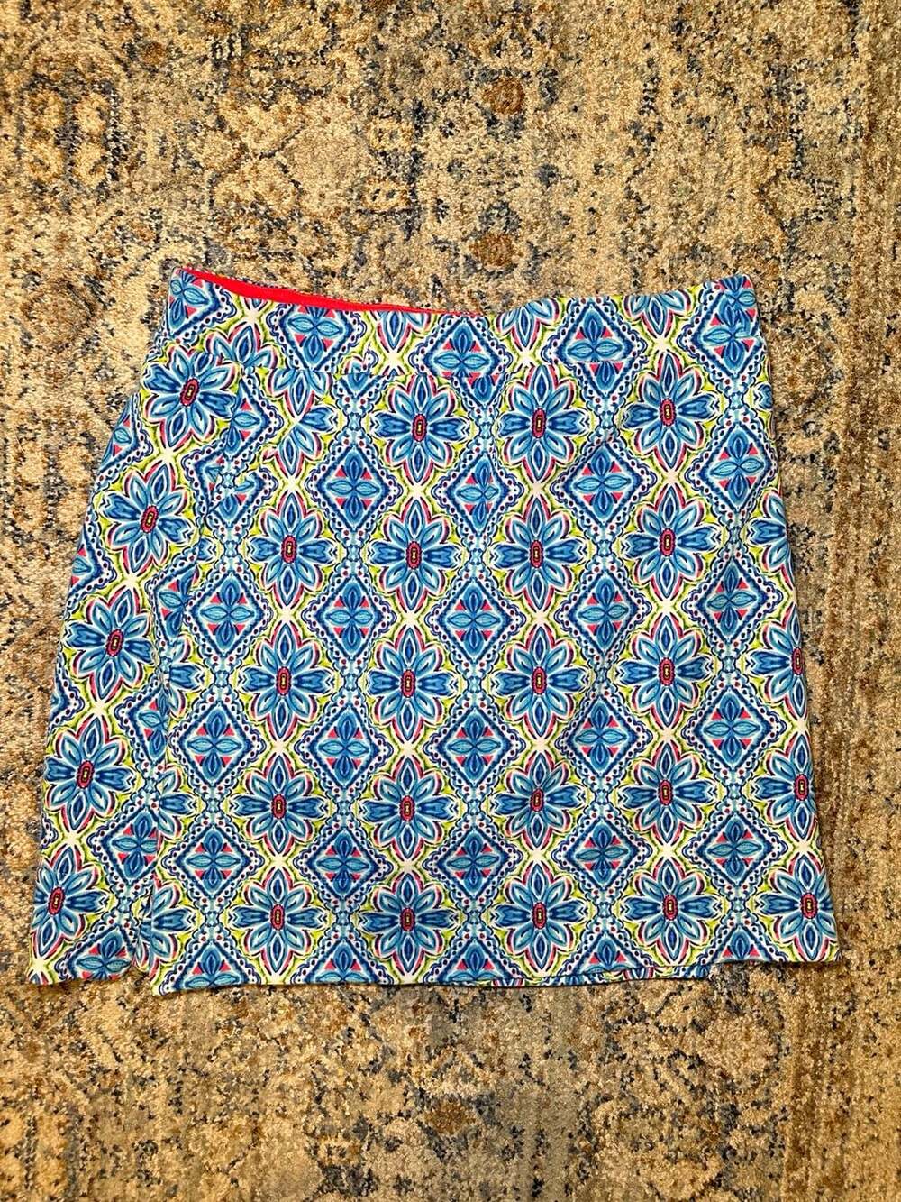 Rafaella Weekend Blue Floral Geometric Print Active Skort Size S